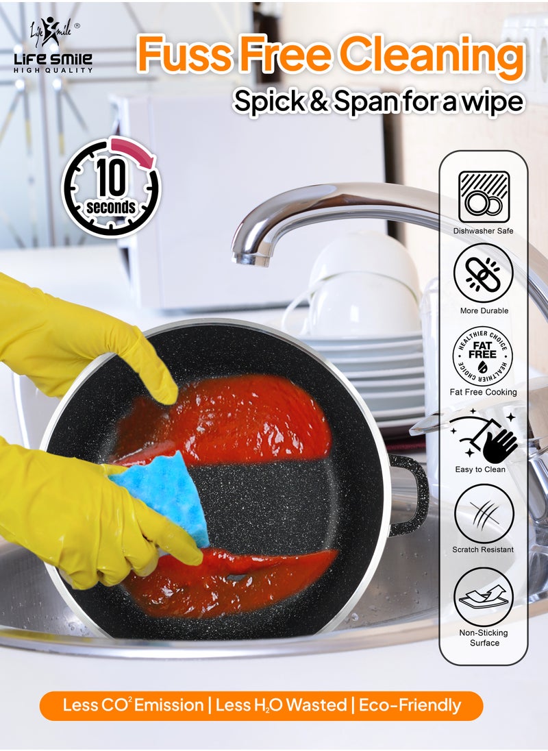 Cookware Set 8 pieces - Pots set Induction Bottom, Granite Non Stick Coating 100% PFOA FREE, Die Cast Cooking Set include Casseroles And Kitchen Utensils