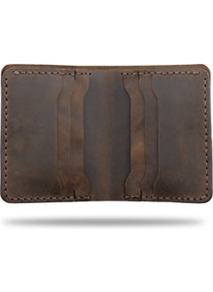 Vagave Genuine Leather Wallet Handmade Crazy Leather Men's Wallet Card Holder Khaki Green  - Image 5