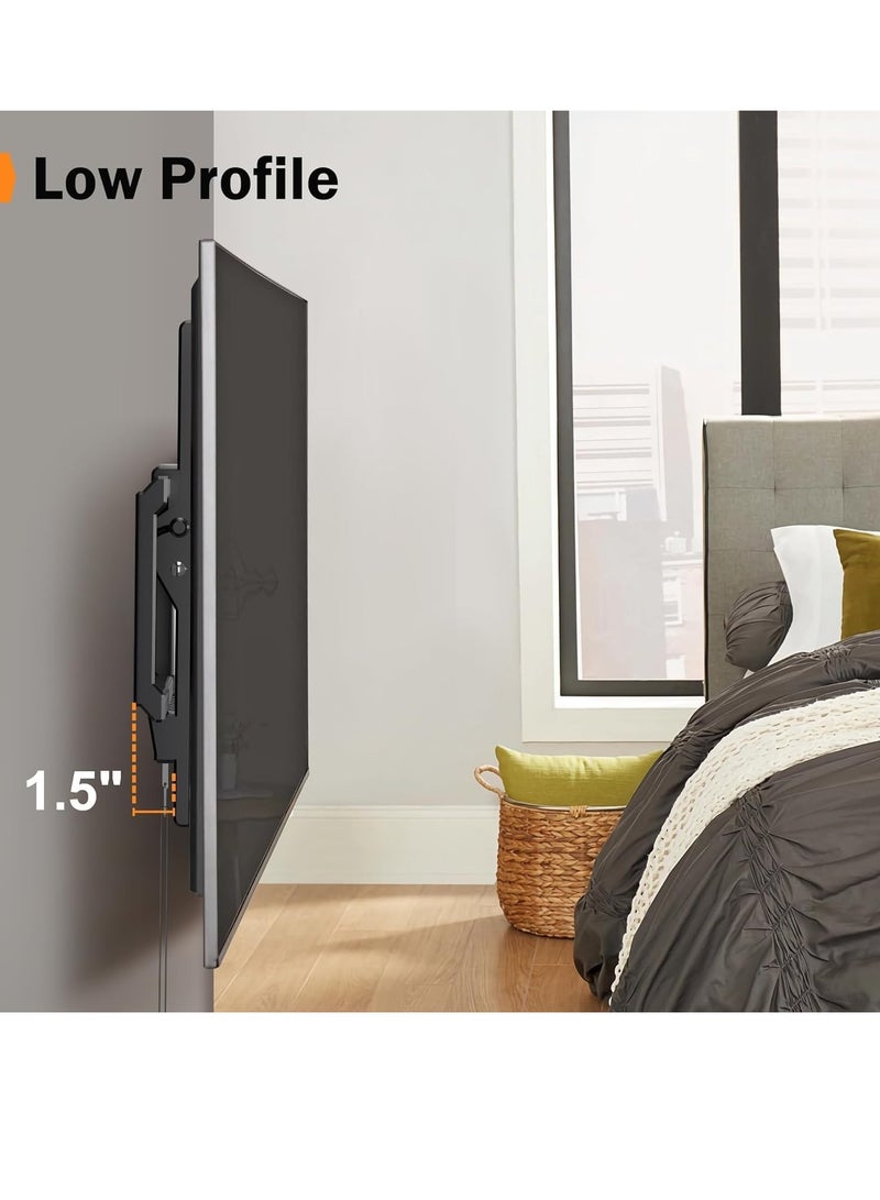 ELTRAZONE TV Wall Mount Bracket for 37-82 Inch Flat & Curved Screen TVs – Universal Tilting Mount with Heavy-Duty Steel Frame – VESA Compatibility up to 600x400mm – 60kg Load Capacity – Space-Saving TV Wall Hanger for Home, Office & Hotel Use - Image 3