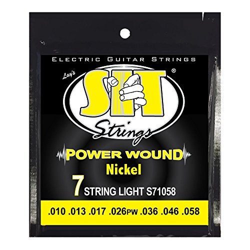 SIT Strings Power Wound Nickel Electric Guitar Strings (S.I.T.), 7-String Light 10-58, S71058 - Image 1