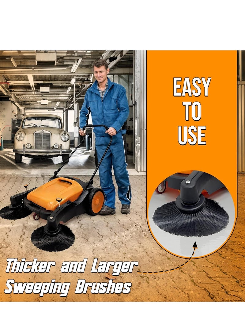 Egardenkart Egardenkart, Walk-Behind Outdoor Hand Push Sweeper - 10.5 Gallon Capacity, 31" Sweeping width, Sweeps up to 30,000 ft²/Hour,  - Image 5