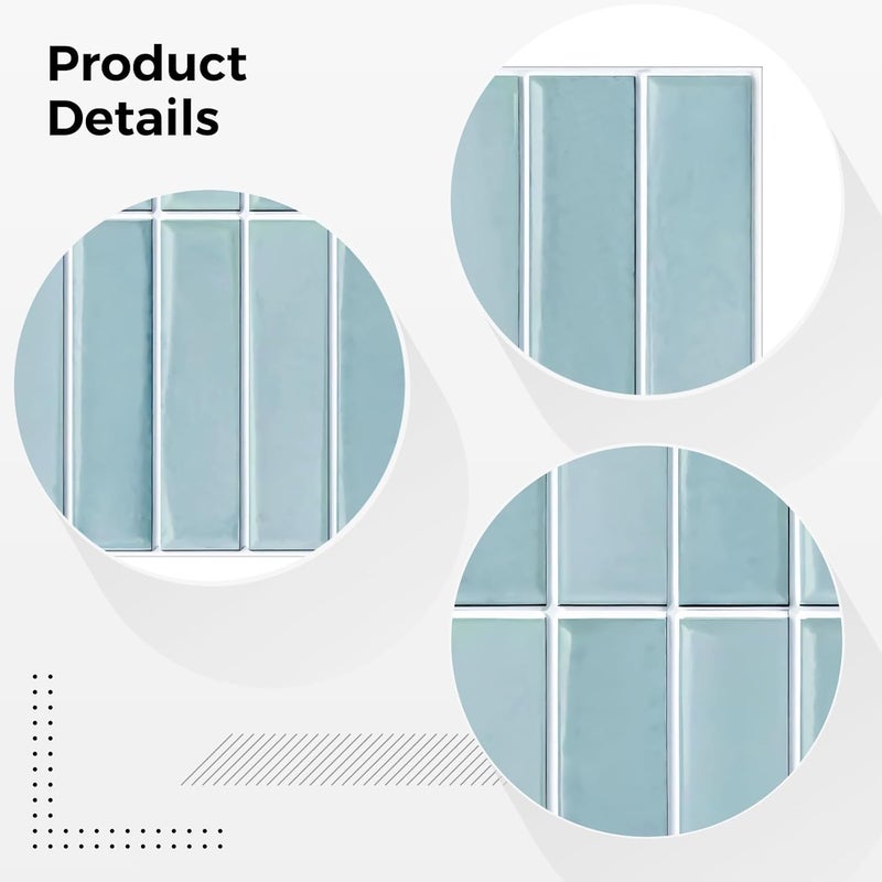 Generic Backsplash Tiles, Frosted Finish, Mint Green, 10 Pack Peel and Stick Tiles, Decoration Tiles for Kitchen and Bathroom, Self Adhesive Wall Panels - Image 3