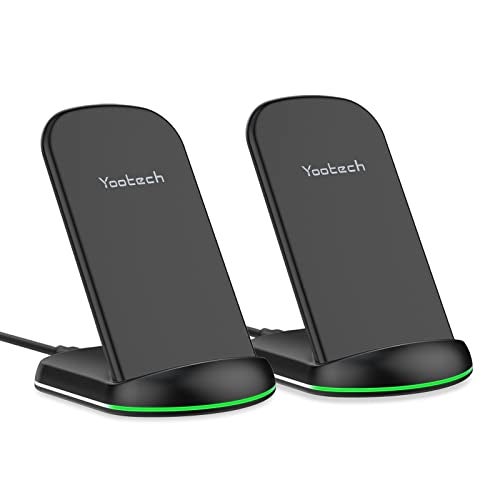 Yootech [2 Pack] Wireless Charger,10W Max Wireless Charging Stand,Compatible with iPhone 17/17 Pro/17 Pro Max/Air/16/15/14/13/SE 2022/12/11/X/8,Galaxy S25/S24/S23(No AC Adapter) - Image 1