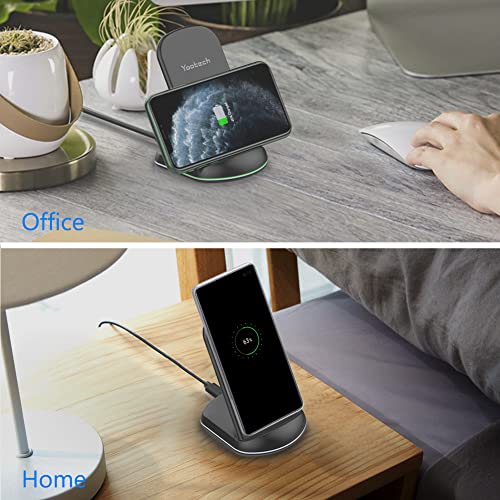 Yootech [2 Pack] Wireless Charger,10W Max Wireless Charging Stand,Compatible with iPhone 17/17 Pro/17 Pro Max/Air/16/15/14/13/SE 2022/12/11/X/8,Galaxy S25/S24/S23(No AC Adapter) - Image 2