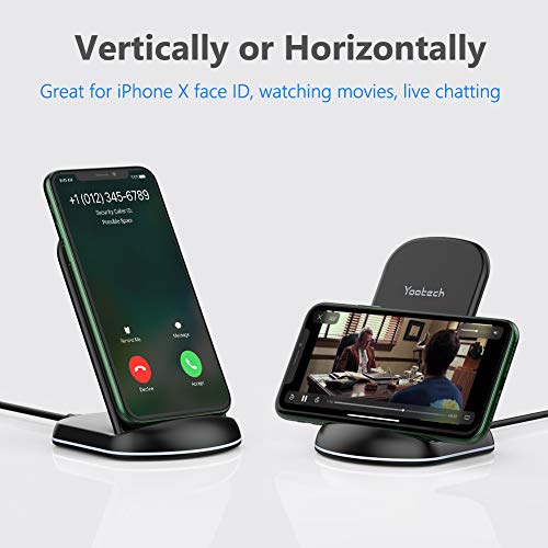 Yootech [2 Pack] Wireless Charger,10W Max Wireless Charging Stand,Compatible with iPhone 17/17 Pro/17 Pro Max/Air/16/15/14/13/SE 2022/12/11/X/8,Galaxy S25/S24/S23(No AC Adapter) - Image 4