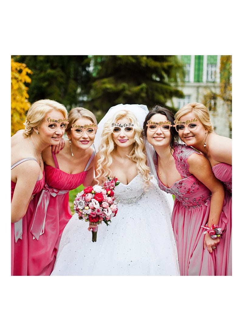 SYOSI Hen Party Glasses, Rose Gold Team Bride Glasses, Bride to be Glasses, 16 Pack Hen Do Night Accessories Party Game Props Decoration and Supplies Party Props Glasses Bachelorette Party Supplies - Image 2