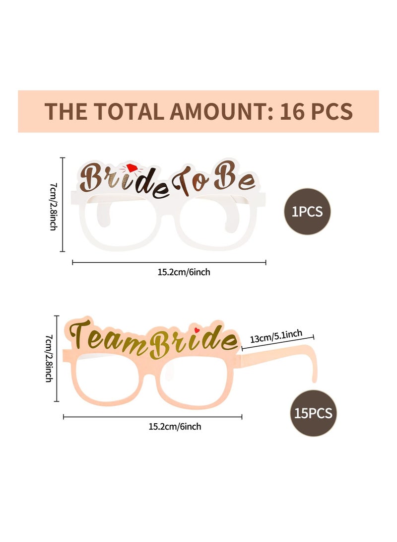 SYOSI Hen Party Glasses, Rose Gold Team Bride Glasses, Bride to be Glasses, 16 Pack Hen Do Night Accessories Party Game Props Decoration and Supplies Party Props Glasses Bachelorette Party Supplies - Image 5