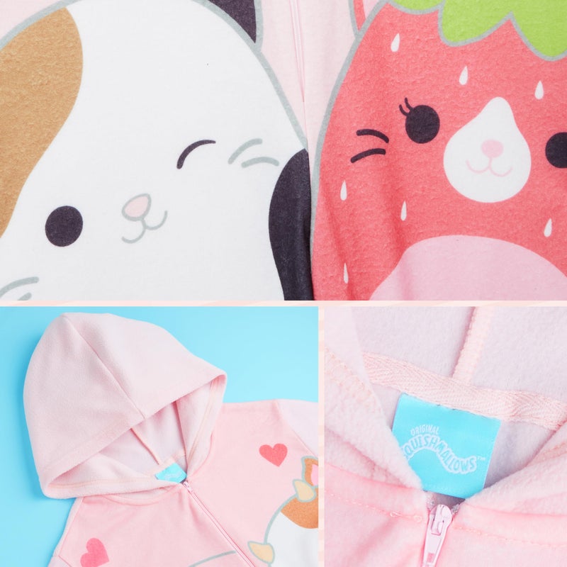 Squishmallows One-Piece Pajamas for Girls, Teens, 5â€“14 Years, Hooded Fleece Jumpsuit, Loungewear PJs, for Girls (11-12 Years, Pink) - Image 5