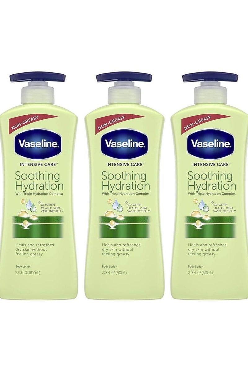 فازلين لوشن ترطيب مهدئ للعناية المركزة، ٣ عبوات ٦٠٠ مل - Image 1