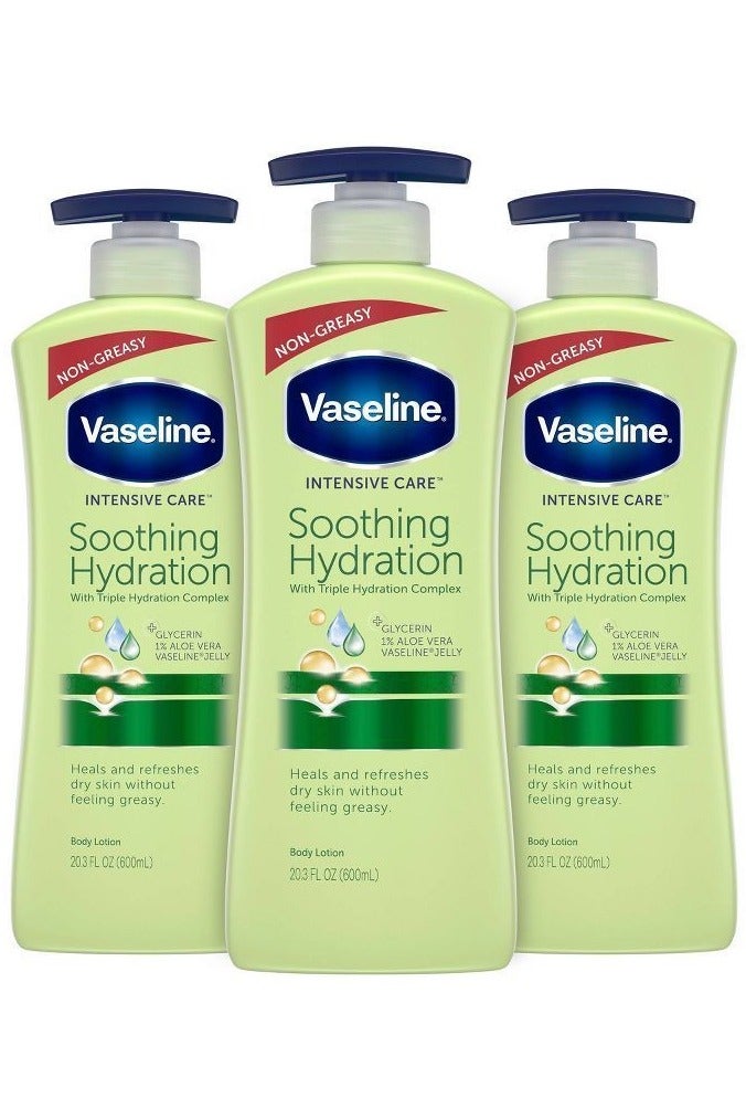 فازلين لوشن ترطيب مهدئ للعناية المركزة، ٣ عبوات ٦٠٠ مل - Image 2