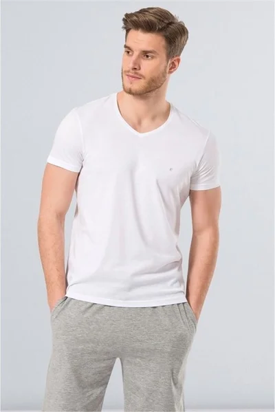 cacharel 2170 Modal V-Neck Men's T-Shirt - White