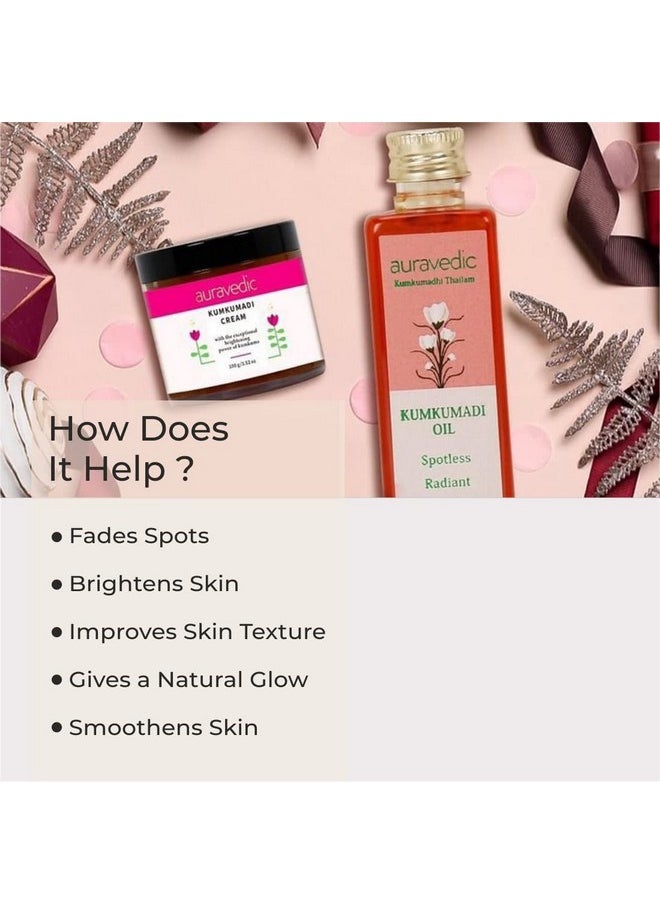 Auravedic - Kumkumadi Tailam Kumkumadi Face Cream For Glowing Skin Kumkumadi Oil Kumkumadi Cream For Women Men Combo 100Gm & 100Ml - Image 1