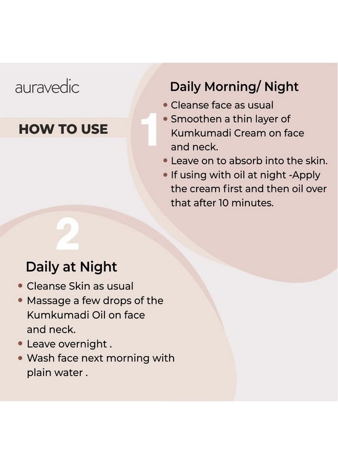 Auravedic - Kumkumadi Tailam Kumkumadi Face Cream For Glowing Skin Kumkumadi Oil Kumkumadi Cream For Women Men Combo 100Gm & 100Ml - Image 1