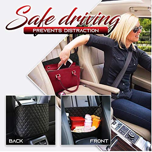 Cihely Car Handbag Holder Between Seats Back Storage Organizer Net Pocket Purse Holder Tissue Purse Holder, Driver Storage Pouch for Handbag Cup - Image 4