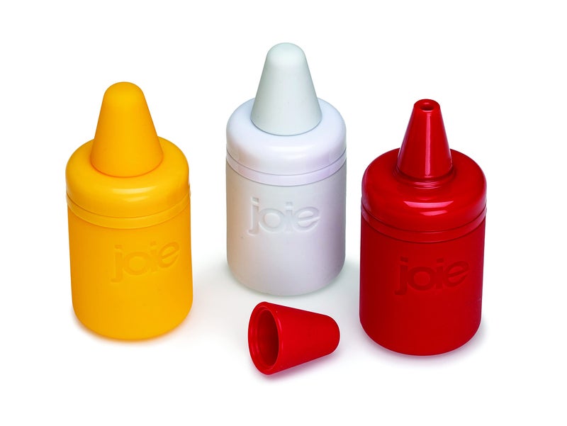 Joie Condiment Mini Squeeze Bottles with Nozzle Caps, Non-Stick Silicone, Set of 3 - Image 2