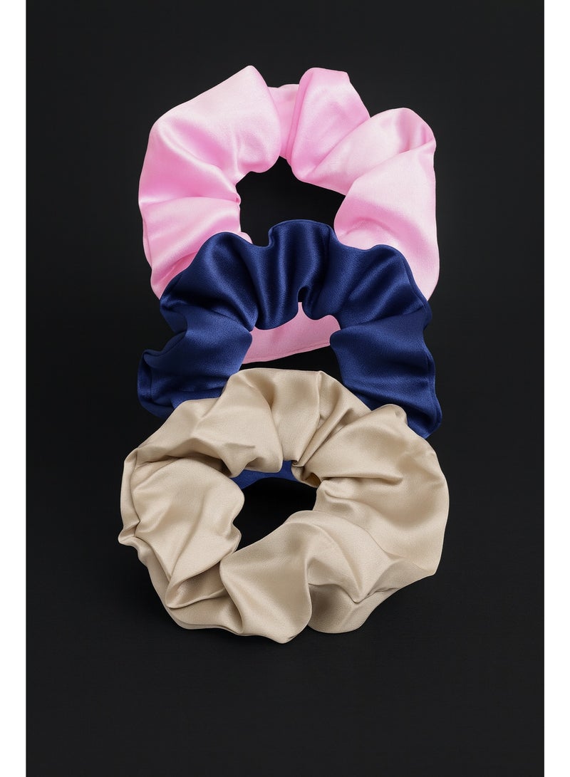 3 Pcs Hair Scrunchies Ponytail Holder Satin Elastic Soft Hair Ties Scrunchy Hair Bands for Girls and Ladies Hair Accessories - Image 2