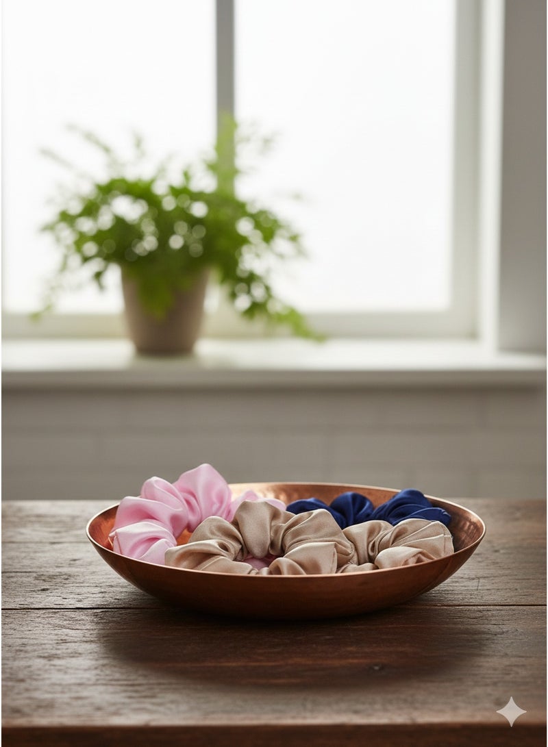 3 Pcs Hair Scrunchies Ponytail Holder Satin Elastic Soft Hair Ties Scrunchy Hair Bands for Girls and Ladies Hair Accessories - Image 3