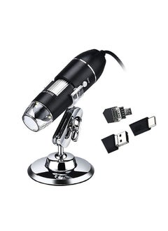 3 In 1 USB & MICRO USB &Type-C Digital Microscope 1600X Magnification Camera 8 LEDs with Stand