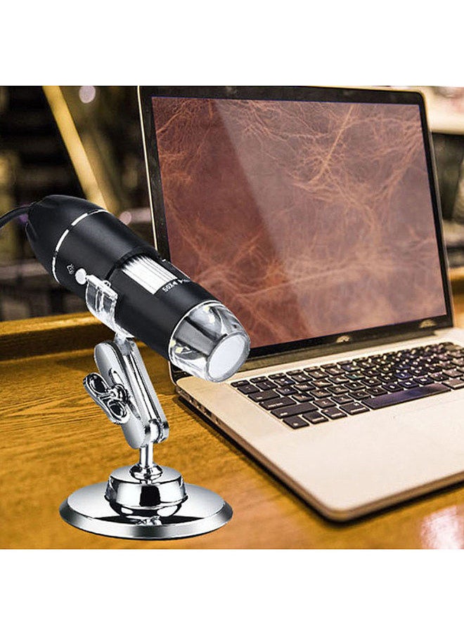 Generic - 3 In 1 USB & MICRO USB &Type-C Digital Microscope 1600X Magnification Camera 8 LEDs with Stand - Image 1