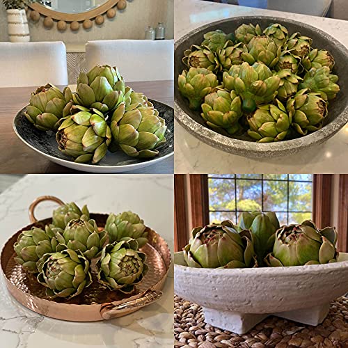GiftYou 3-Pack Large Green Faux Artichokes - Artificial Vegetables and Fake Fruits for Kitchen Decorations (Green) - Image 3