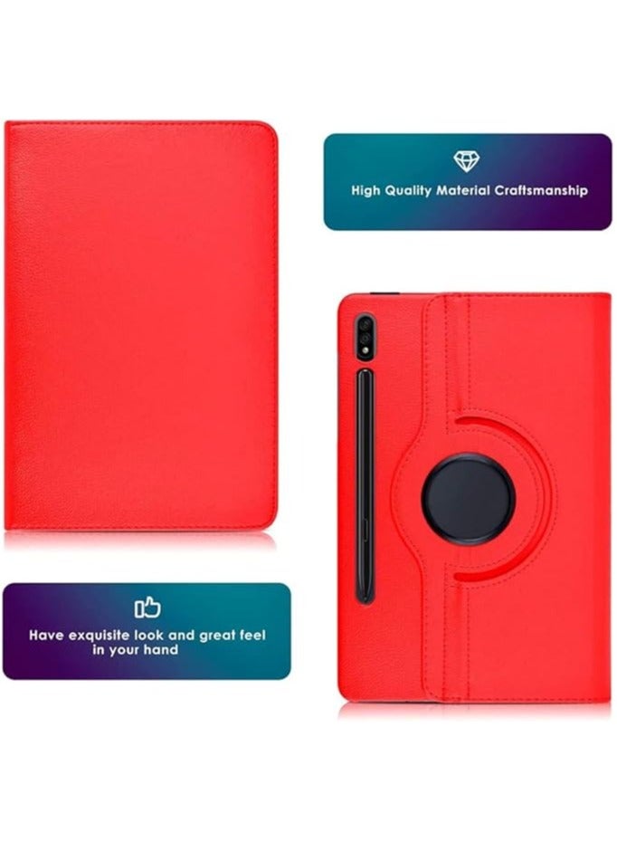 Rotating Case for Samsung Galaxy Tab S9 FE 5G 10.9 Inch/S9 11 Inch 2023 360 Degree Stand Cover Auto Sleep/Wake (Red)  - Image 2