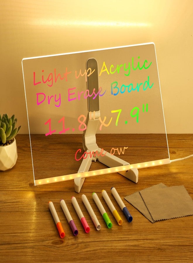 ليبو هوم لوحة ملاحظات LED بسبعة ألوان، لوحة رسم مضيئة للأطفال مقاس 12 × 8 بوصة، لوحة رسائل أكريليك مضيئة قابلة للمسح الجاف مع حامل وسبعة أقلام تلوين للمنزل والمكتب والمدرسة، هدية مثالية للهالوين وأعياد الميلاد والألعاب - Image 1