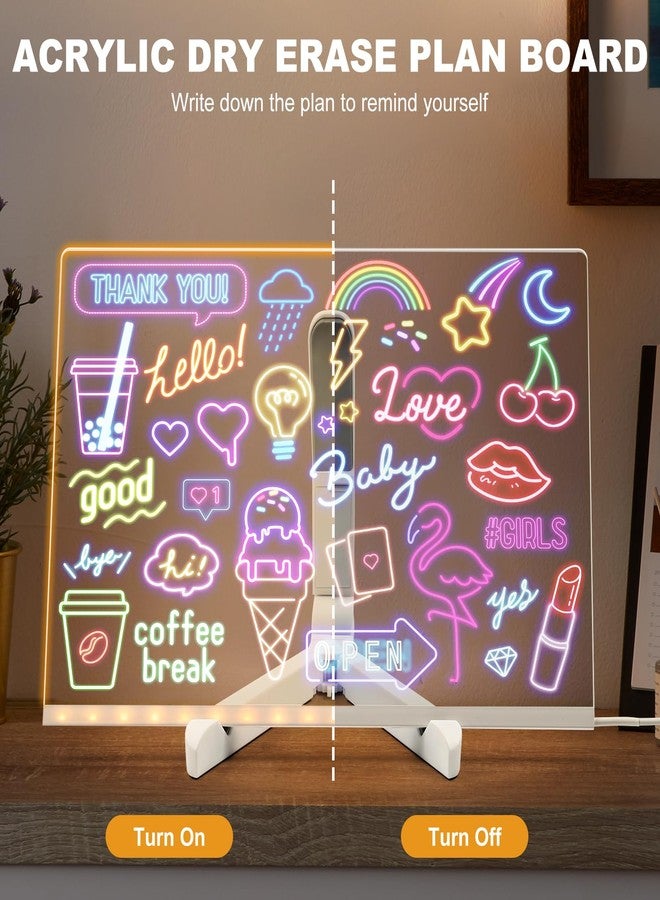 ليبو هوم لوحة ملاحظات LED بسبعة ألوان، لوحة رسم مضيئة للأطفال مقاس 12 × 8 بوصة، لوحة رسائل أكريليك مضيئة قابلة للمسح الجاف مع حامل وسبعة أقلام تلوين للمنزل والمكتب والمدرسة، هدية مثالية للهالوين وأعياد الميلاد والألعاب - Image 3