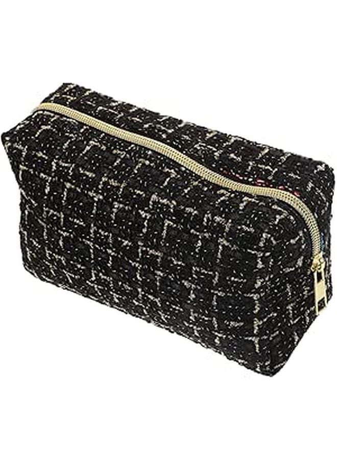 Travel Makeup Case For Women Zipper Cosmetic Bag Organizer Black Large - Image 1