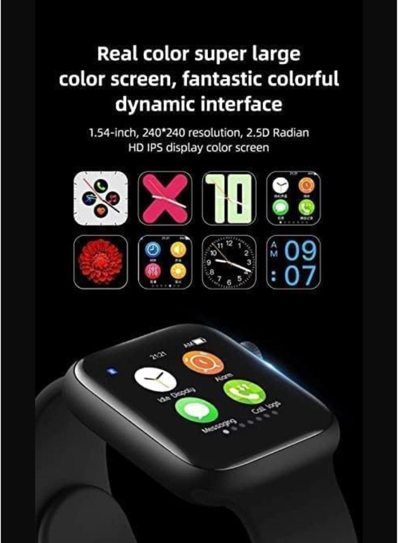 modio Modio Smart watch MC66 2 inch with 45mm Screen Full Display, Bluetooth calling function (answer/make calls), fitness tracking watch with sleep monitoring function, suitable for iPhone/Android, Long Battery life | Black - Image 3