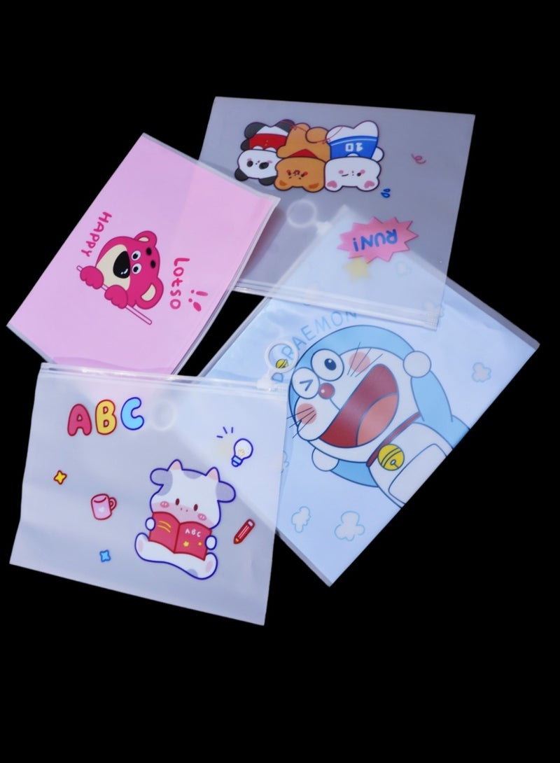 جود باي مجموعة من أربعة مقلمة A5 شفافة للادوات المدرسية وأدوات المكياج - Image 4