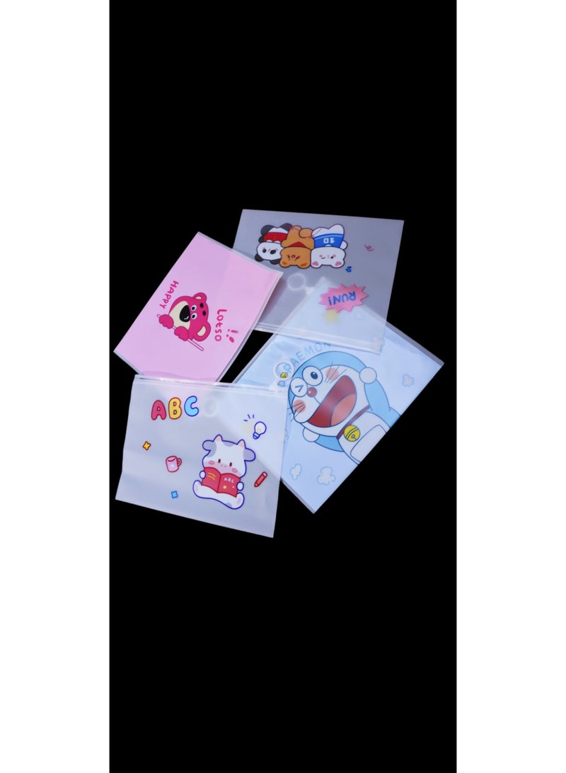 جود باي مجموعة من أربعة مقلمة A5 شفافة للادوات المدرسية وأدوات المكياج - Image 1