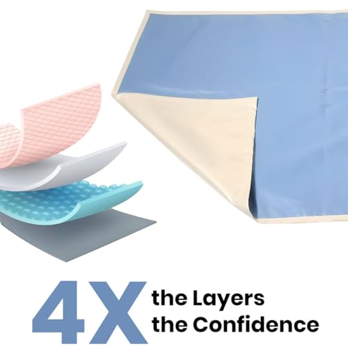 ROMA PUF Plastic Oil and Waterproof Reversible Food Mat with Laminated 4 Layer Protection, Mattress Protector, Food Protector, Bedsheet Protector, 36X26 in (Dotted Blue & Cream) - Image 3