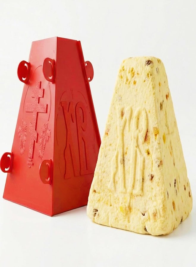 BIOL 1KG Russian Orthodox Easter Paska Pascha Paskha Xb Cheese Tvorog Mold | Kulich Pasha Mold for Making Easter Pie in Orthodox Easter Day (red) - Image 1