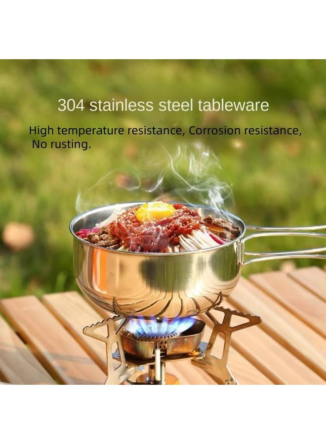 Bluejw 304 Stainless Steel Camping Mess Kit, 8 Pcs Camping Utensils Set, Camping Cutlery Set for 1-2 Persons, Ideal Travel Cutlery Set for Picnics, Camping,Backpacking & Hiking. - Image 2