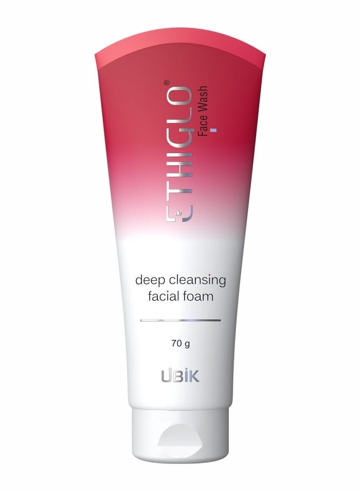 Ethiglo Deep Cleansing Facial Foam Face Wash for Healthy, Soft and Smooth Skin | Removes Dirt, Impurities and Excess Oil | Suitable for All Skin Types | Pack of 1 (70ml) - Image 1
