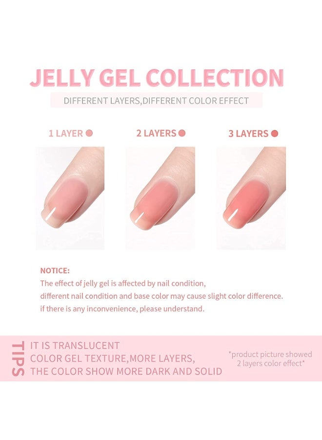 Vishine Pale Pink Gel Nail Polish Nude Jelly Pink Gel Polish Light Translucent Nail Polish Sheer Natural Nail Gel Soak Off U V Gel for French Manicure at Home 0.54 Fl Oz Color E027 - Image 4