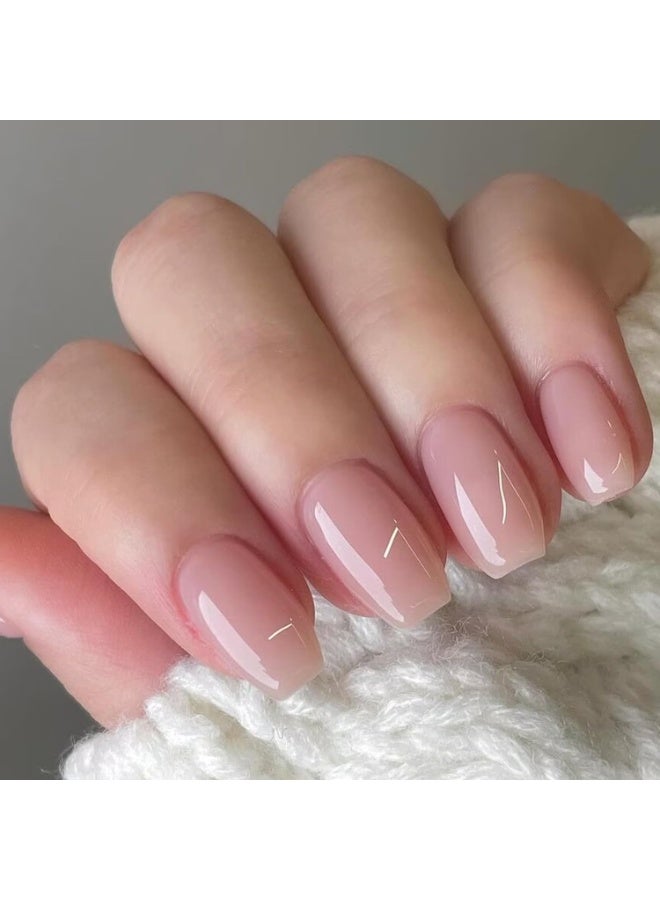 Vishine Pale Pink Gel Nail Polish Nude Jelly Pink Gel Polish Light Translucent Nail Polish Sheer Natural Nail Gel Soak Off U V Gel for French Manicure at Home 0.54 Fl Oz Color E027 - Image 3