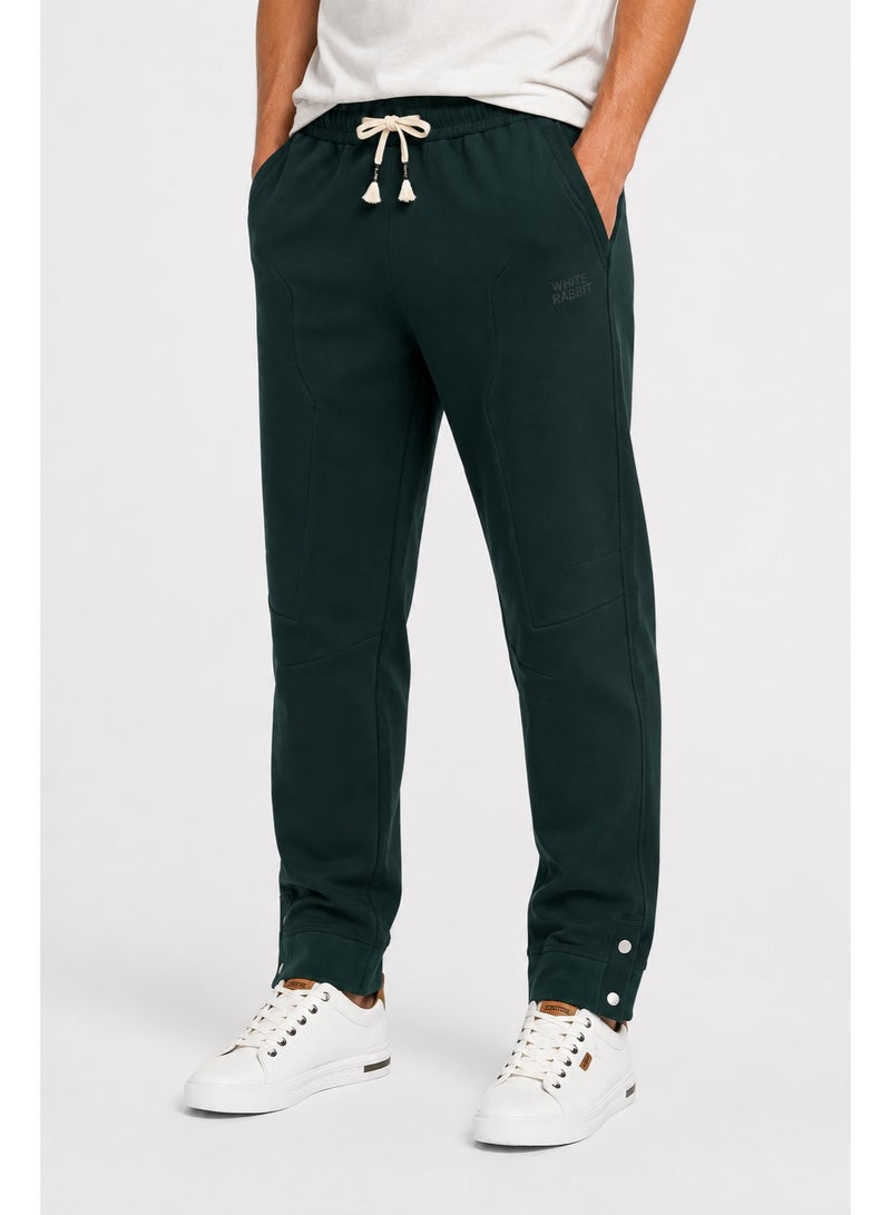 WHITE RABBIT Men’s Casual Tapered Jogger Pants with Adjustable Drawstring – Olive - Image 2