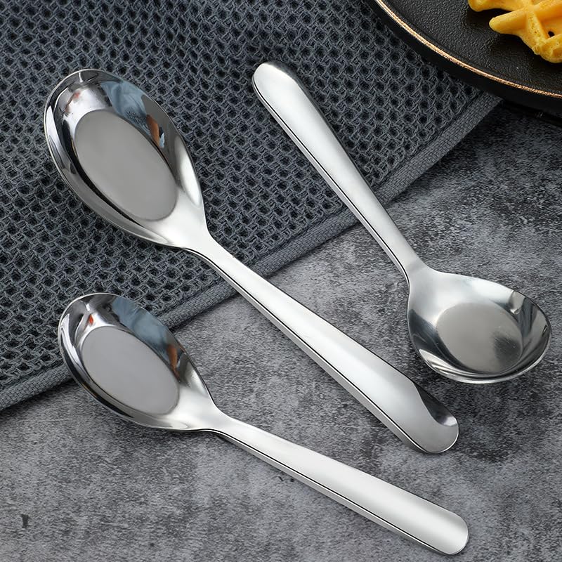 Stainless Steel Silver Soup Spoon 1 Piece Thickened Creative Household Cutlery - Image 4