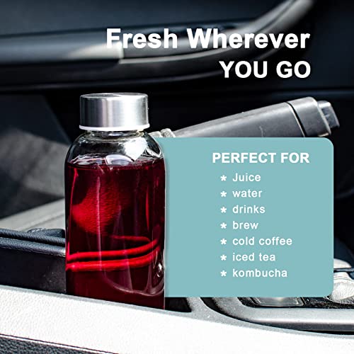 Luxfuel 24 oz Clear Glass Juice Bottles with Lids, Reusable Refillable Water Bottles for Juicing,Refrigerator,100% Leak Proof, BPA Free, Juice Water Bottle Set of 10 - Image 3