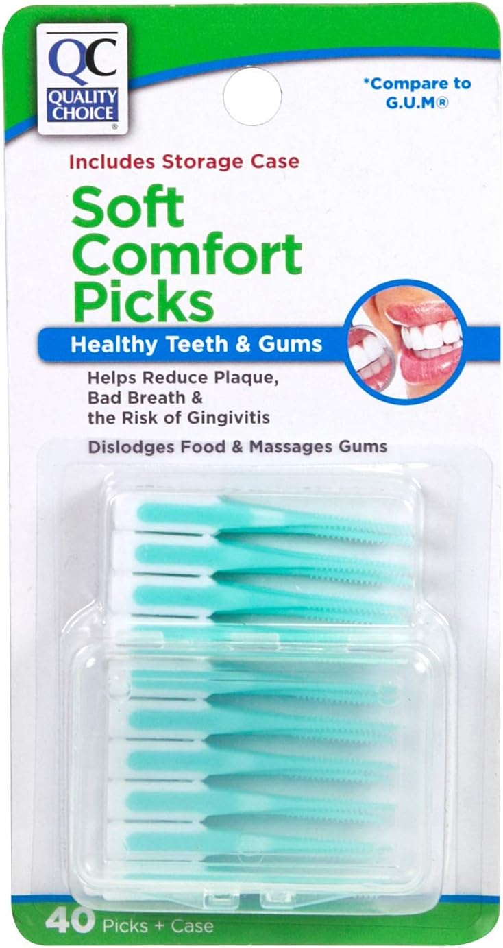 Quality Choice Soft Comfort Dental Picks for Teeth  Gums 40 Count Pack of 4160 Total - Image 1