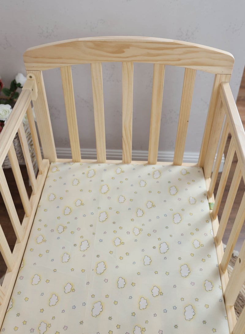 FUN MOMENT Wooden Bed with Wooden Color Mattresses with Mosquito Net 90×45cm - Image 4