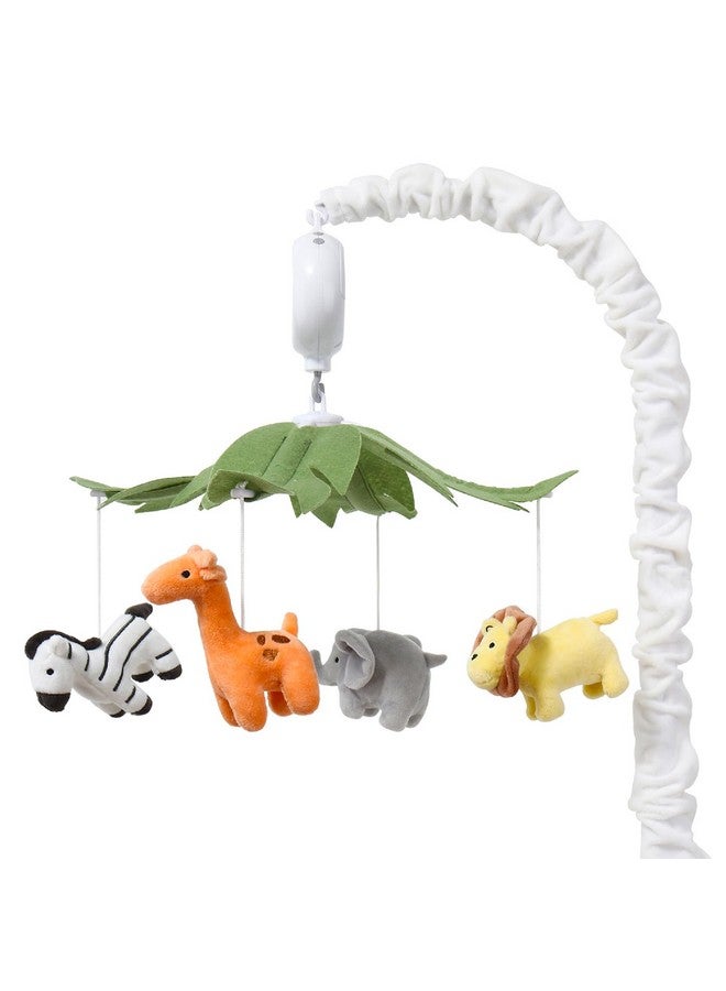 The Peanut Shell The Peanutshell Crib Mobile for Boys or Girls - White Musical Baby Crib Mobile with 12 Lullabies, Jungle Animal, Baby Safari Animals Nursery Decor - Image 1