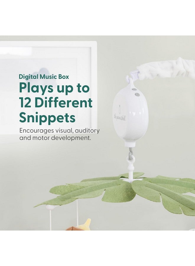 The Peanut Shell The Peanutshell Crib Mobile for Boys or Girls - White Musical Baby Crib Mobile with 12 Lullabies, Jungle Animal, Baby Safari Animals Nursery Decor - Image 3