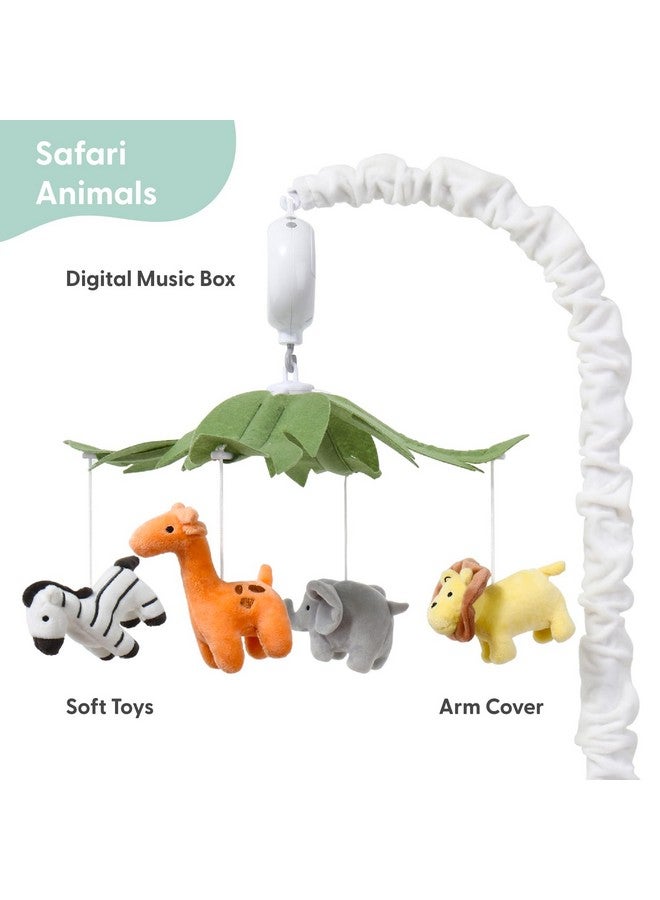 The Peanut Shell The Peanutshell Crib Mobile for Boys or Girls - White Musical Baby Crib Mobile with 12 Lullabies, Jungle Animal, Baby Safari Animals Nursery Decor - Image 2