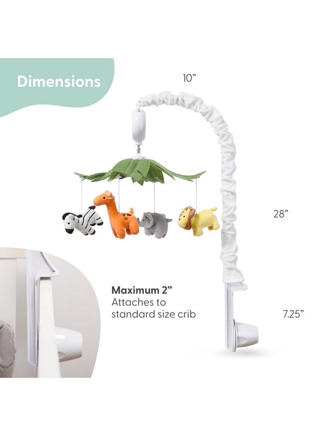 The Peanut Shell The Peanutshell Crib Mobile for Boys or Girls - White Musical Baby Crib Mobile with 12 Lullabies, Jungle Animal, Baby Safari Animals Nursery Decor - Image 4