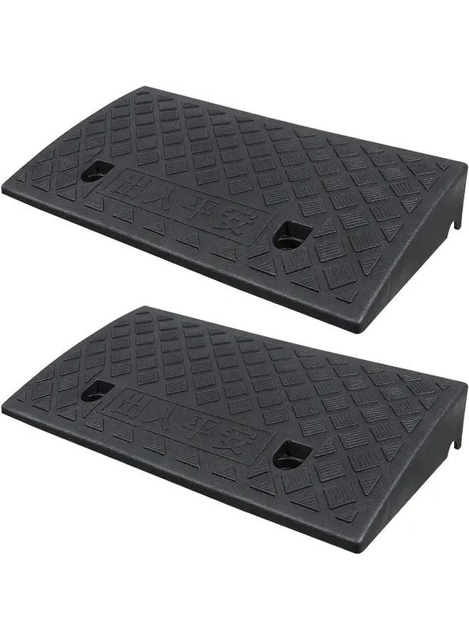2pcs Portable Anti Slip Rubber Ramp for Wheelchair Car Vehicle Mobility Scooter - Image 1