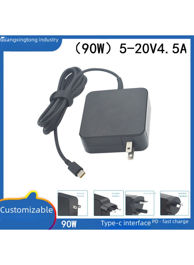 90wpd Laptop Computer Power Supply Adapter Type-c Port Charger 20v4.5a For Notebooks-Color:American Regulations  - Image 1