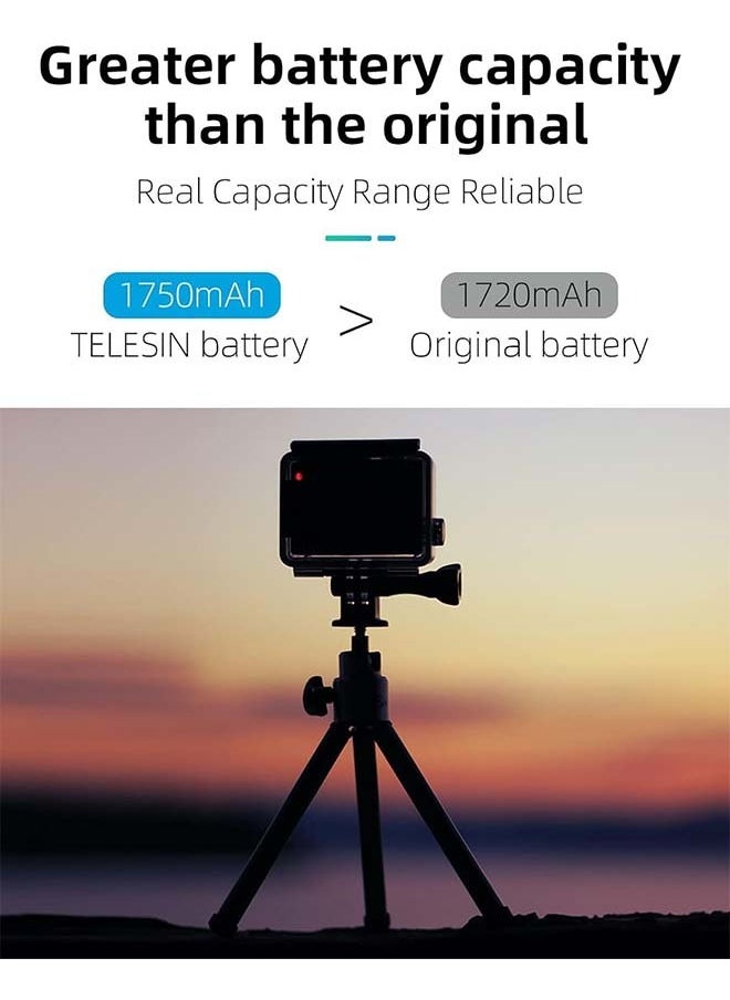 TELESIN - TELESIN Hero 11 Battery for Gopro, Triple Charger SD Card Reader Kit for GoPro Hero 11, Hero10, Hero 9 Black, Allinbox Charger & 3-Pack Go pro 11 Batteries - Image 1