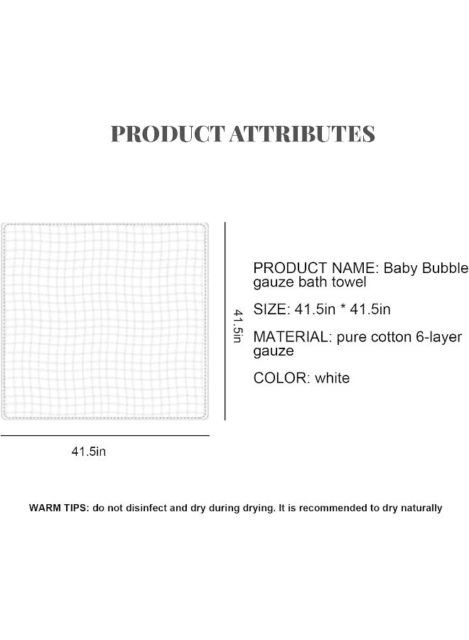 Setaria Viridis White Gauze Towel Newborn Muslin Cotton Warm Baby Bath Towels Also for Baby Blanket - 3 pcs Baby Towel Super Soft Cotton Baby Bath Towel 6 Layers Infant Towel Newborn Blanket Suitable 100% - Image 5